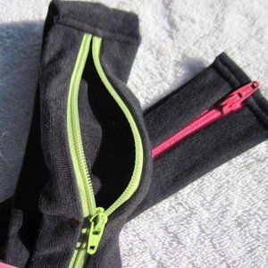1 Goody Athletique Soft Wide Fabric Zipper Storage Active Head Wrap Band Workout